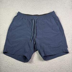 Lululemon Bowline Shorts Mens XL Navy Blue 8'' Drawstring Elastic Pockets M7ARQS